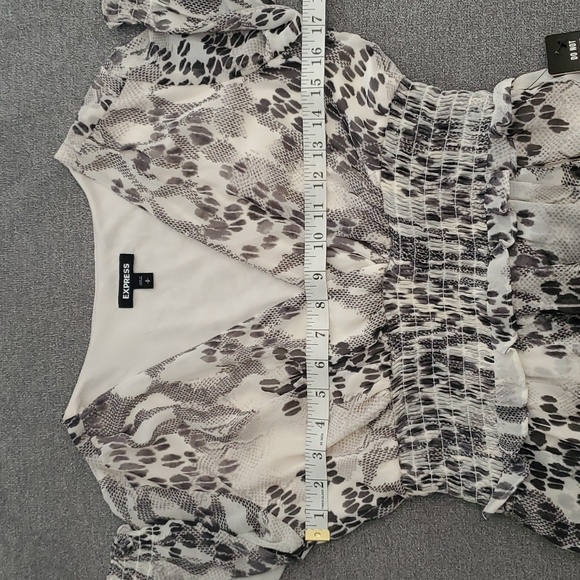 🆕️ EXPRESS Animal Print Asymmetrical High-Low Ruffle Midi Dress SIZE: S - Picture 8 of 12